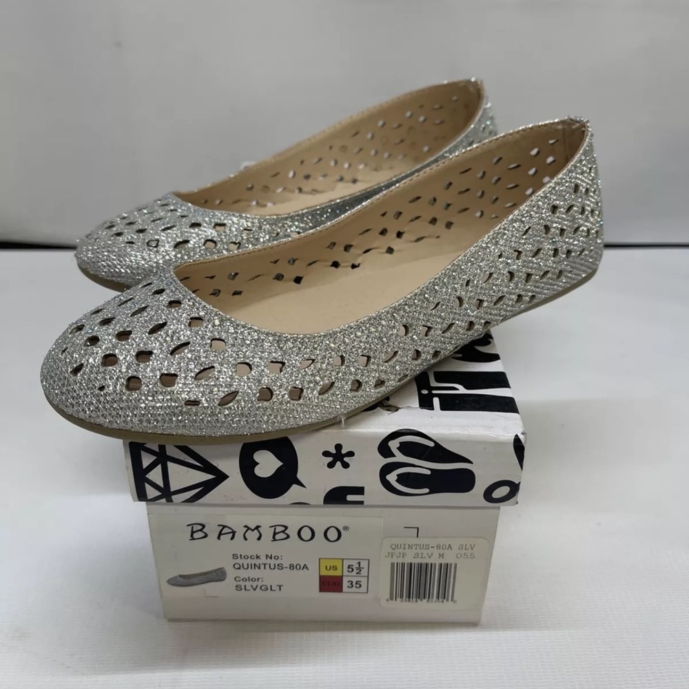 Bamboo Girl’s Sparkly Flats Size 5 1/2 New